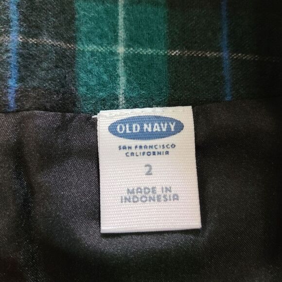 NWT Old Navy Womens Green Tartan Plaid Soft Comfy Size 2 Skirt Academia Holiday - Picture 4 of 8